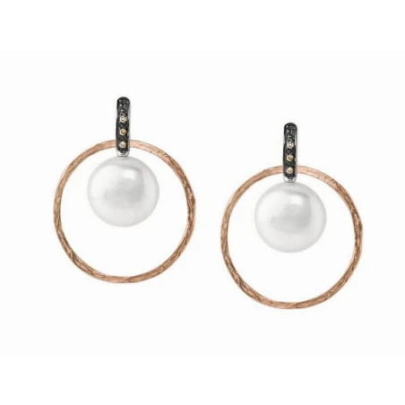 Pendientes Marina García Plata Baño Oro Rosa y Perla 9933PPPNÑ