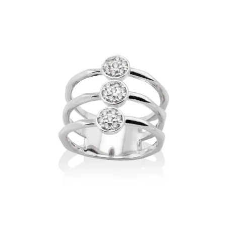 Anillo Marina García Leaves Plata Baño Rodio y Circonitas Blancas 90164SB