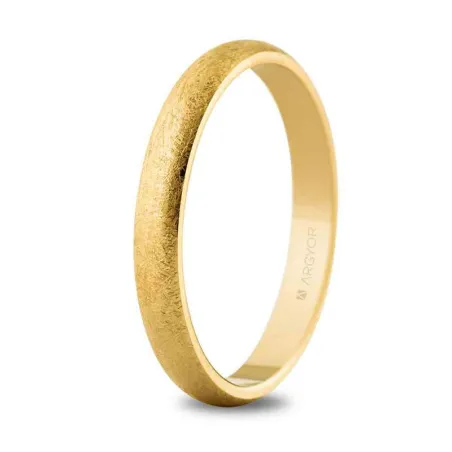 Alianza boda de oro 3mm hielo 50306H