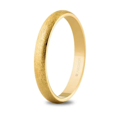 Alianza boda de oro 3mm hielo 50306H