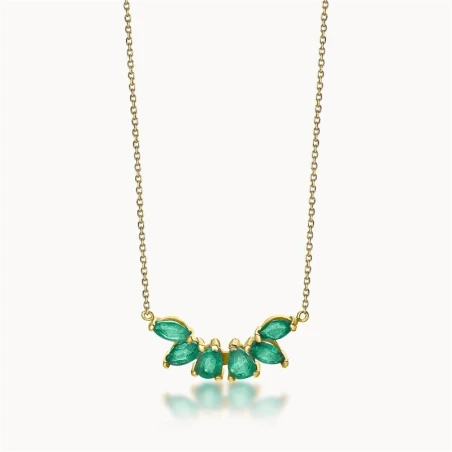 Gargantilla Le Carré Mujer Oro Amarillo 18Kt y Esmeraldas GD107ES.00