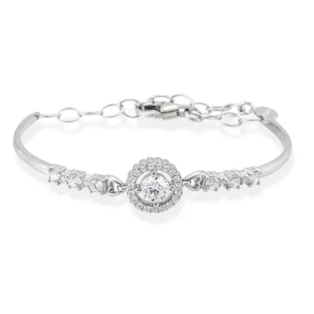 Pulsera Marina García Boda Plata Baño Rodi y Circonitas Blancas 90339UB