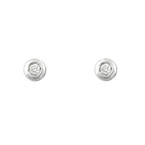 Pendientes Mujer Chatones Oro Blanco y Diamante PT60848