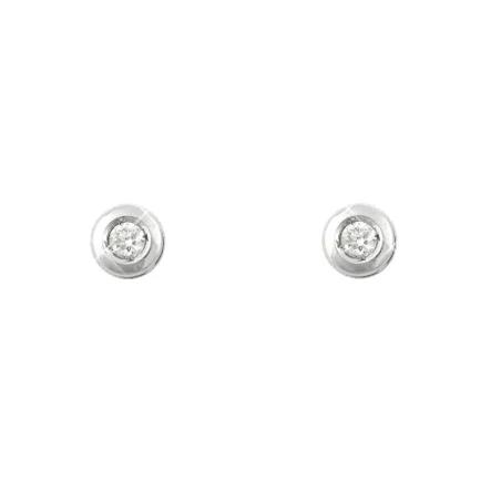 Pendientes Mujer Chatones Oro Blanco y Diamante PT60848