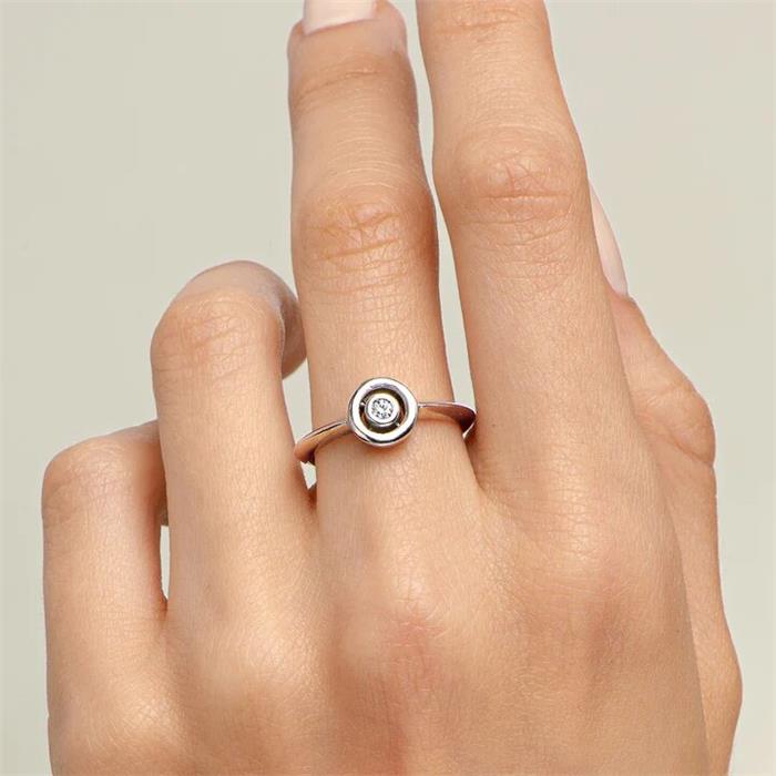 Anillo Mon Petit Diamant Grnad Lumineux Plata y Diamante SP002