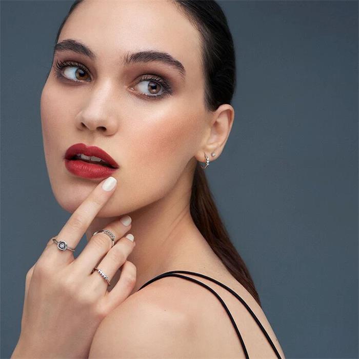 Anillo Mon Petit Diamant Grnad Lumineux Plata y Diamante SP002