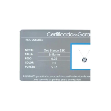 Colgante Oro Blanco 18Kt y Diamante 0,25 cts CG60851