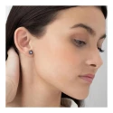 Pendientes Mon Petit Diamant Romance Flor Plata, Zafiros y Diamante PPZ003