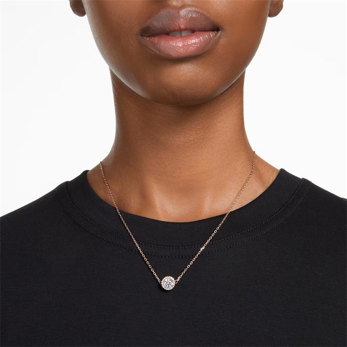 Gargantilla Swarovski Constella Mujer Baño Oro rosa y Cristal Redondo Brillante 5636272