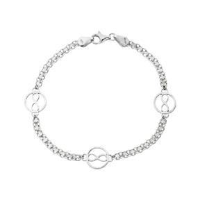 Pulsera Plata Baño Rodio Infinitos POT-INFIL