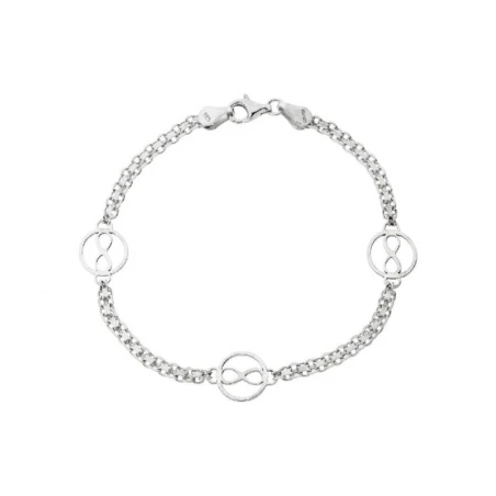 Pulsera Plata Baño Rodio Infinitos POT-INFIL