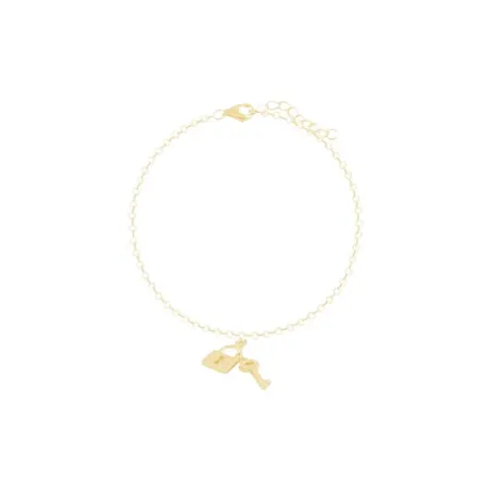 Pulsera Itemporality Llave y Candado Plata Baño Oro y Circonitas Blancas SBR-201-009-UU