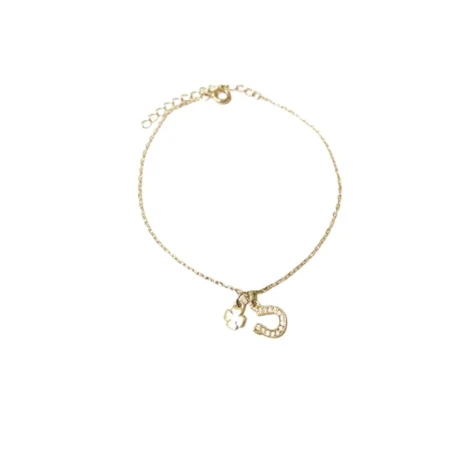 Pulsera Itemporality Trébol y Herradura Plata Baño Oro y Circonitas Blancas SBR-201-016-UU