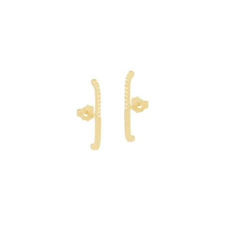 Pendientes Itemporality Arco Plata Baño Oro y Circonitas Blancas SEA-201-188-UU