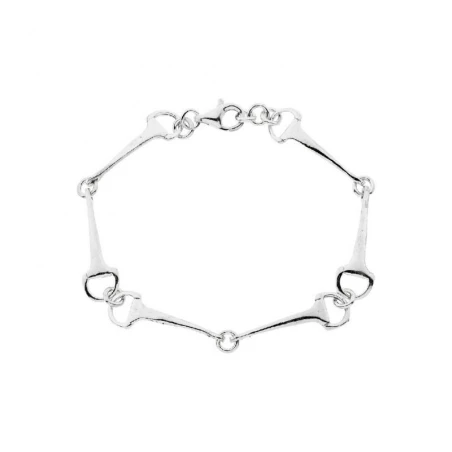 Pulsera Plata Baño Rodio Estribos P-1115