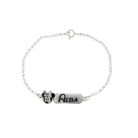 Pulsera Plata Minni y Placa Nombre PL-ESCDL7
