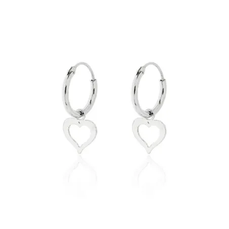 Pendientes Plata Baño Rodio Aro y Corazón PPA-COC