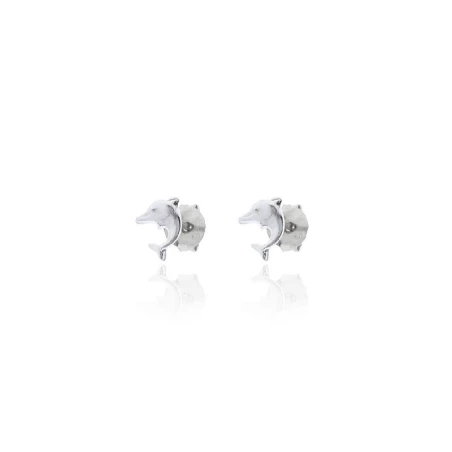 Pendientes Plata Baño Rodio Delfín PP-DELFING