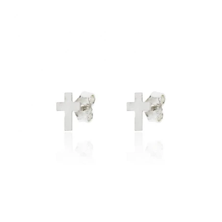 Pendientes Plata Baño Rodio Cruz PPL-CRUZ