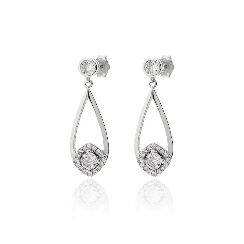 Pendientes Plata Ba o Rodio L grima Y Circonitas PPR 2001 Pendientes Plata Ba o Rodio L grima Y Circonitas PPR 2001