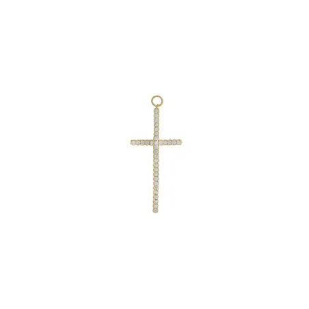 Charm Suelto Salvatore Miscellany Mujer Cruz Plata Baño Oro y Circonitas 213CH014