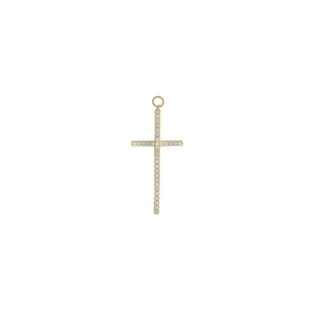 Charm Suelto Salvatore Miscellany Mujer Cruz Plata Baño Oro y Circonitas 213CH014