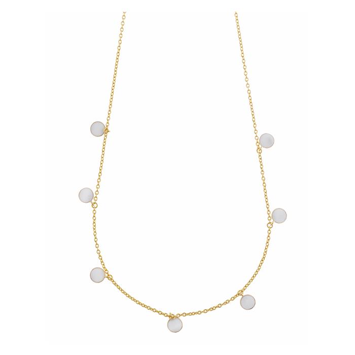 Gargantilla Salvatore Mujer Plata Baño Oro y Chapitas Esmalte Blanco 213C0133