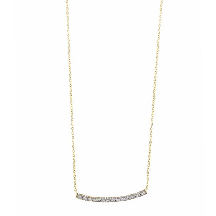 Gargantilla Salvatore Mujer Plata Baño Oro y Barrita con Circonitas 213C0144