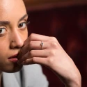 Anillo Le Carré Mujer oro blanco con topacio y diamantes GA016OB