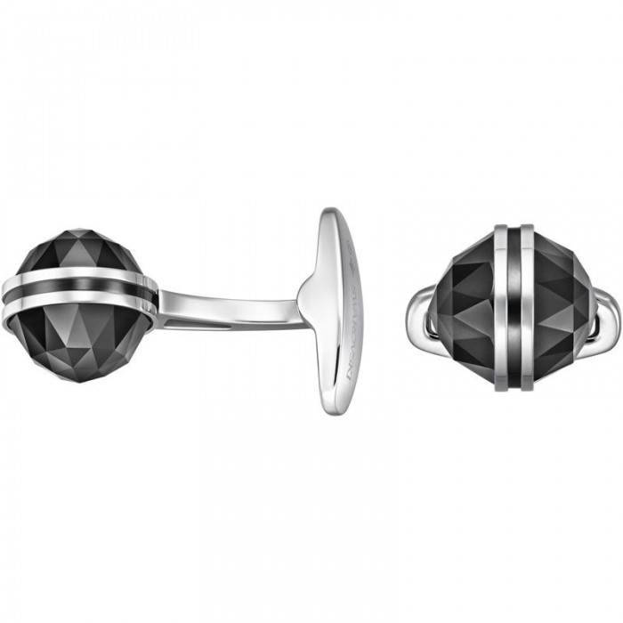 Gemelos Swarovski acero redondos