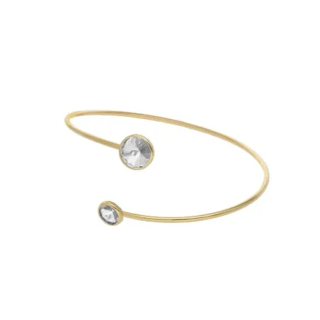 Pulsera Victoria Cruz Basic Plata Baño Oro y Cristal A4223-07DP