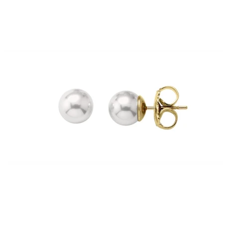 Pendientes Majorica Mujer Plata Baño Oro y Perla 6mm 00322.01.1.000.701.1