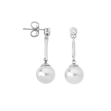 Pendientes Majorica Mujer Plata, Circonita y Perla 12860.01.2.000.010.1