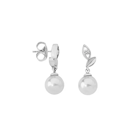 Pendientes Majorica Heka Mujer Plata, Circonitas y Perla 12850.01.2.000.010.1