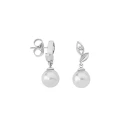 Pendientes Majorica Heka Mujer Plata, Circonitas y Perla 12850.01.2.000.010.1