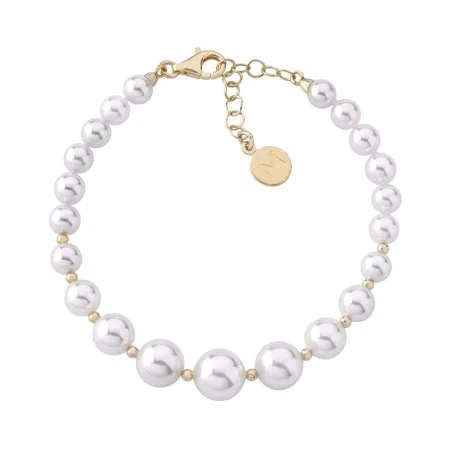 Pulsera Majorica Estela Mujer Plata Baño Oro y Perlas Blancas 14709.01.1.000.010.1