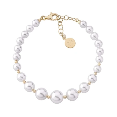 Pulsera Majorica Estela Mujer Plata Baño Oro y Perlas Blancas 14709.01.1.000.010.1