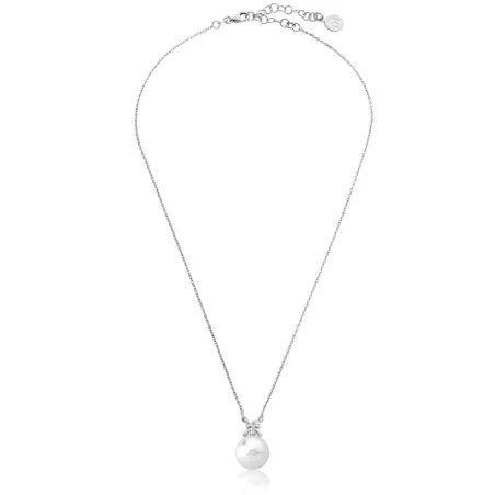 Gargantilla Majorica Plata Baño Rodio y Perla Blanca 12mm 15308.01.2.000.010.1