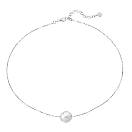 Gargantilla Majorica Mujer Plata Baño rodio y Perla blanca 12mm 15466.01.2.000.010.1