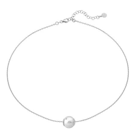 Gargantilla Majorica Mujer Plata Baño rodio y Perla blanca 12mm 15466.01.2.000.010.1