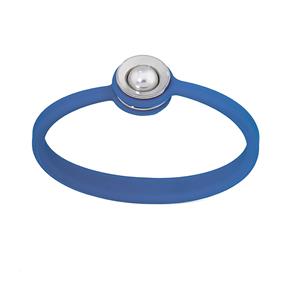 Brazalete Majorica Acero, Silicona azul y Perla Blanca 8mm 15649.01.0.000.010.1