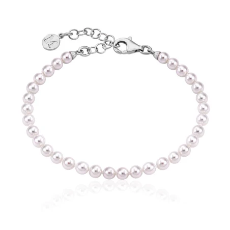 Pulsera Majorica Ballet Mujer Plata Baño Rodio Perlas Blancas 4mm 04253.01.2.550.010.1