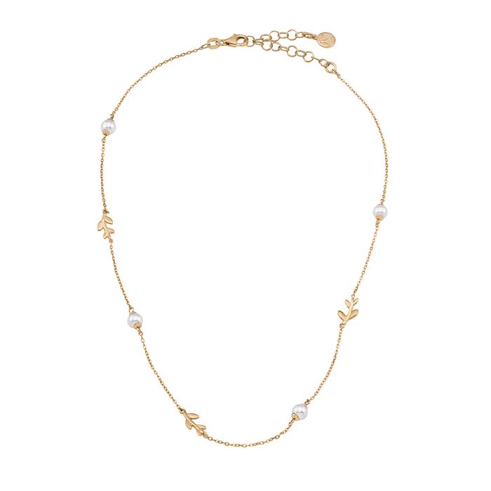 Collar Majorica Julliet Plata Baño Oro y Perlas Blancas 5mm 16150.01.1.000.010.1