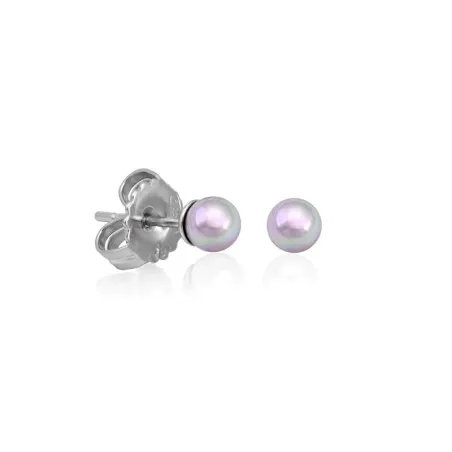 Pendientes Majorica Cies Mujer Plata baño Rodio Perla Nuage 4mm 00320.06.2.000.701.1