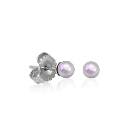 Pendientes Majorica Cies Mujer Plata baño Rodio Perla Nuage 4mm 00320.06.2.000.701.1
