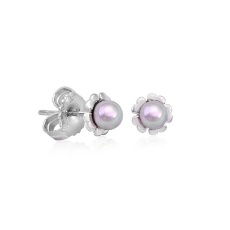 Pendientes Majorica Cies Mujer Plata Baño rodio y Perla Nuage 4mm 16286.06.2.000.010.1