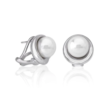 Pendientes Majorica Margot Mujer Plata Baño Rodio y Perla Blanca 10mm 16348.01.2.000.010.1