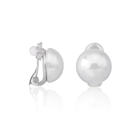 Pendientes Majorica Lyra Plata Baño rodio y Perla Mabé 14mm 16476.01.2.000.010.1