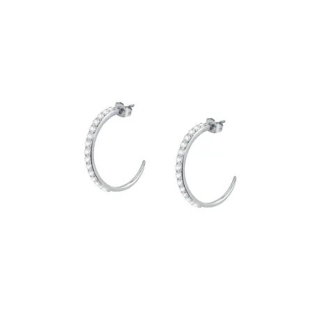 Pendientes Morellato Poetica Mujer Aro Acero Inoxidable Baño Oro y Cristales Blancos SAUZ33