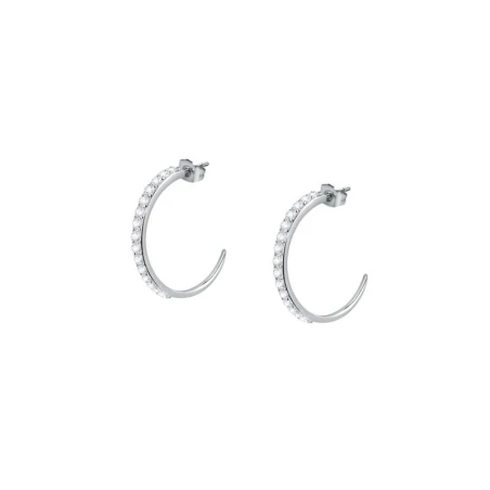 Pendientes Morellato Poetica Mujer Aro Acero Inoxidable Baño Oro y Cristales Blancos SAUZ33
